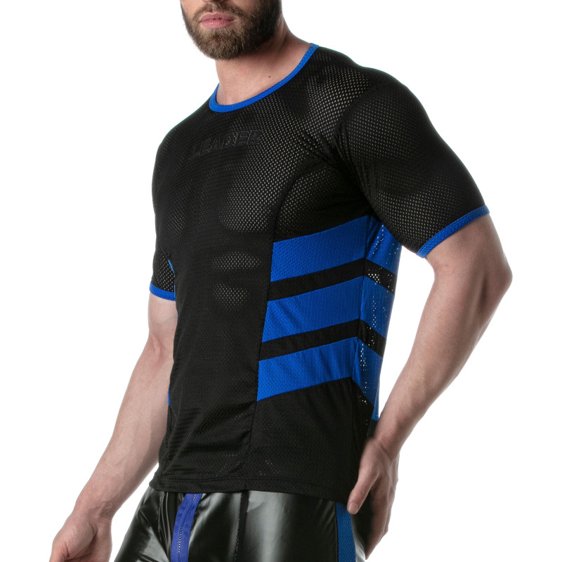 LEADER T-shirt en mesh LOADED Noir-Bleu